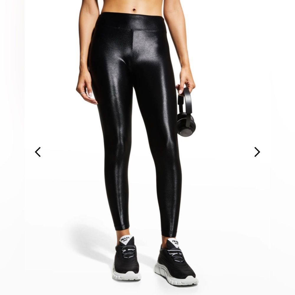 Koral lustrous infinity high rise leggings black med lululemon shiny athleta